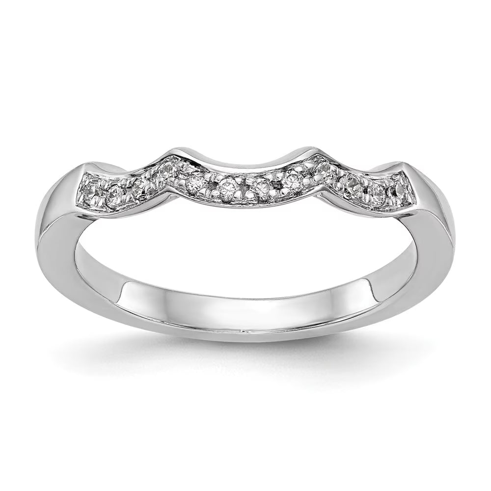14K White Gold Diamond Wedding Ring Band W89972